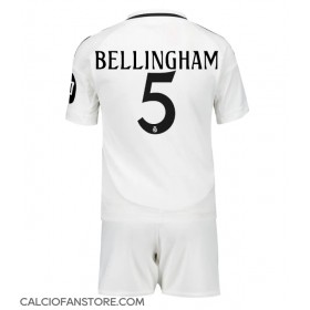 Maglia Calcio Real Madrid Jude Bellingham #5 Prima Divisa Bambino 2024-25 Manica Corta (+ pantaloncini)